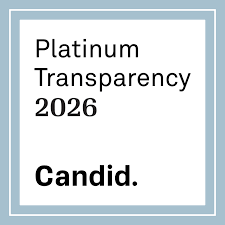 Pale blue outline of square Candid logo stating Platinum Transparency 2026
