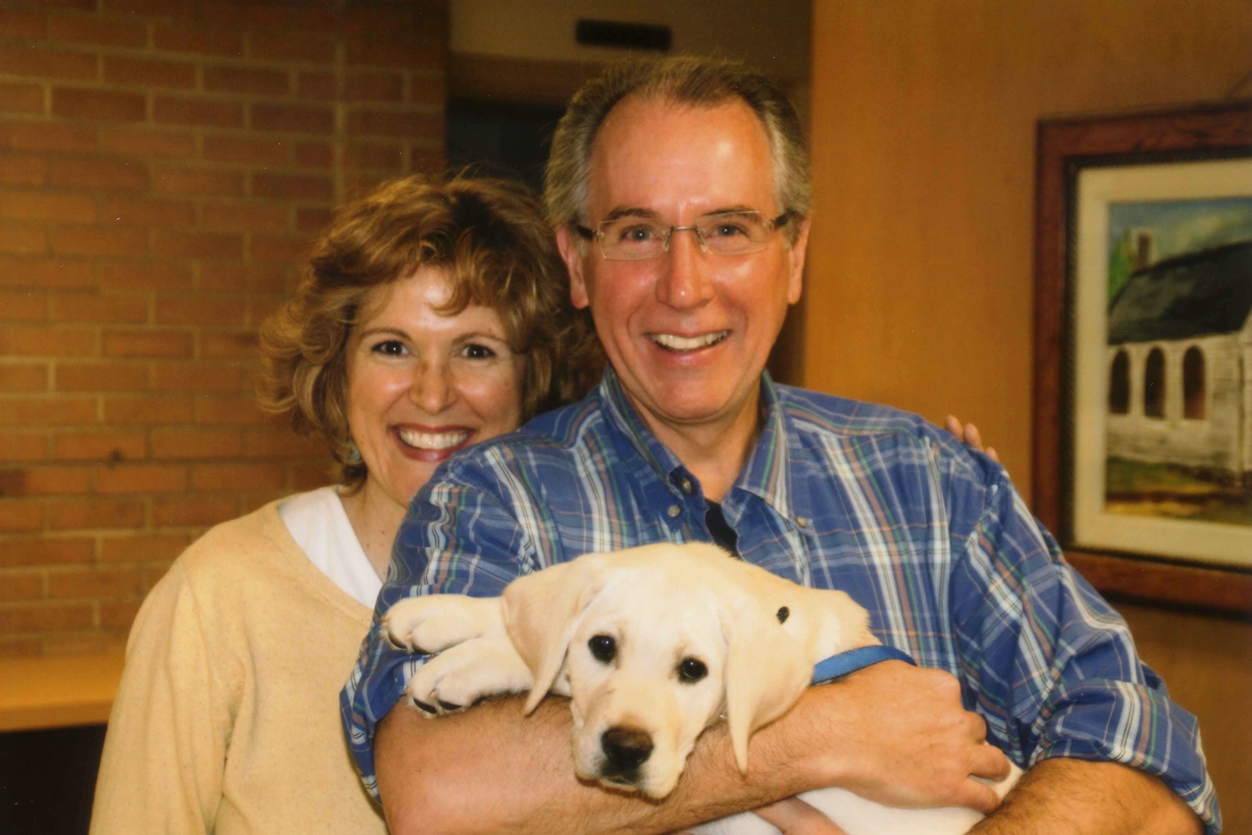 Michelle and Frank Chenette with Guiding Eyes pup Halo