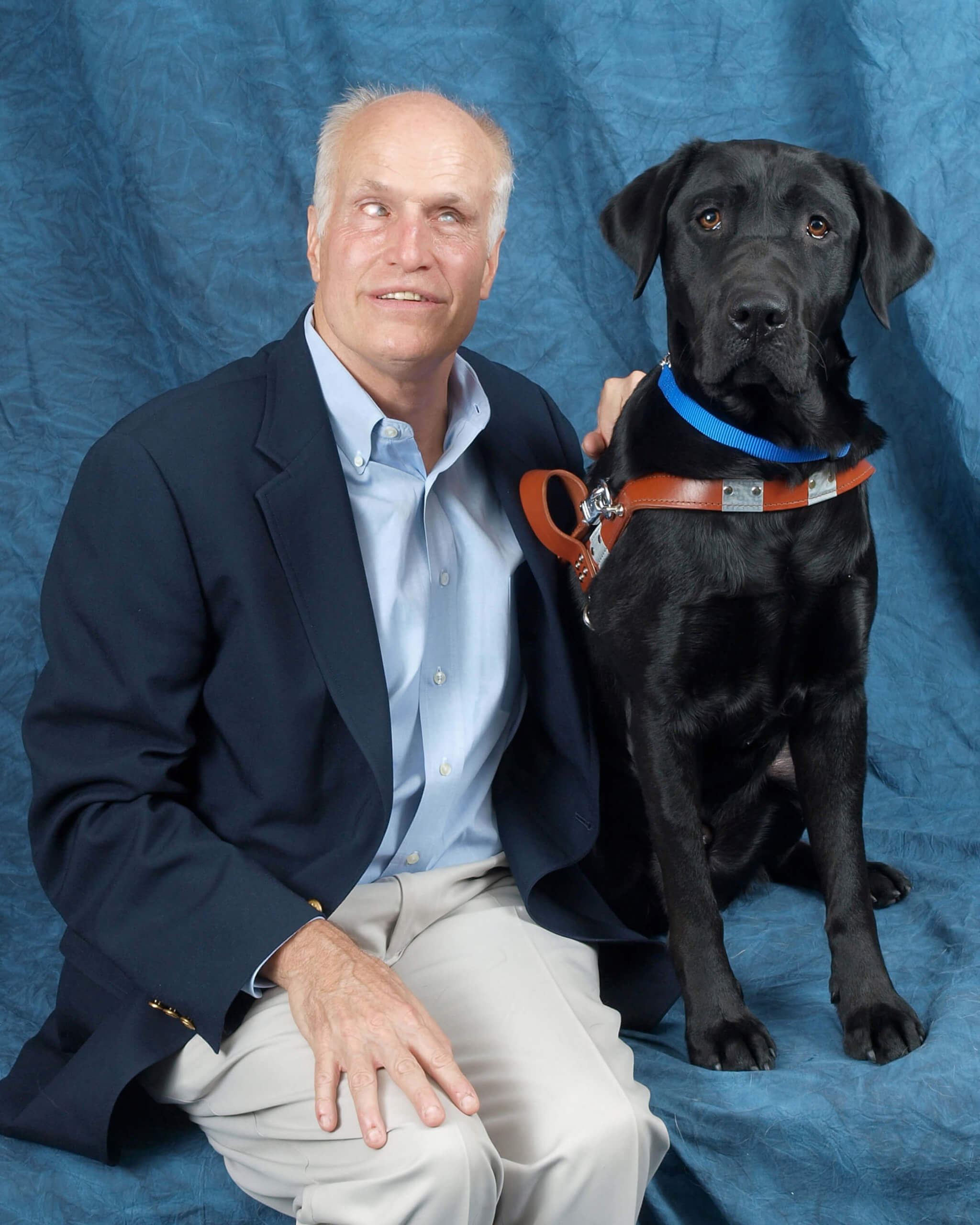 Curt Landroop with his Guiding Eyes guide dog Windsor