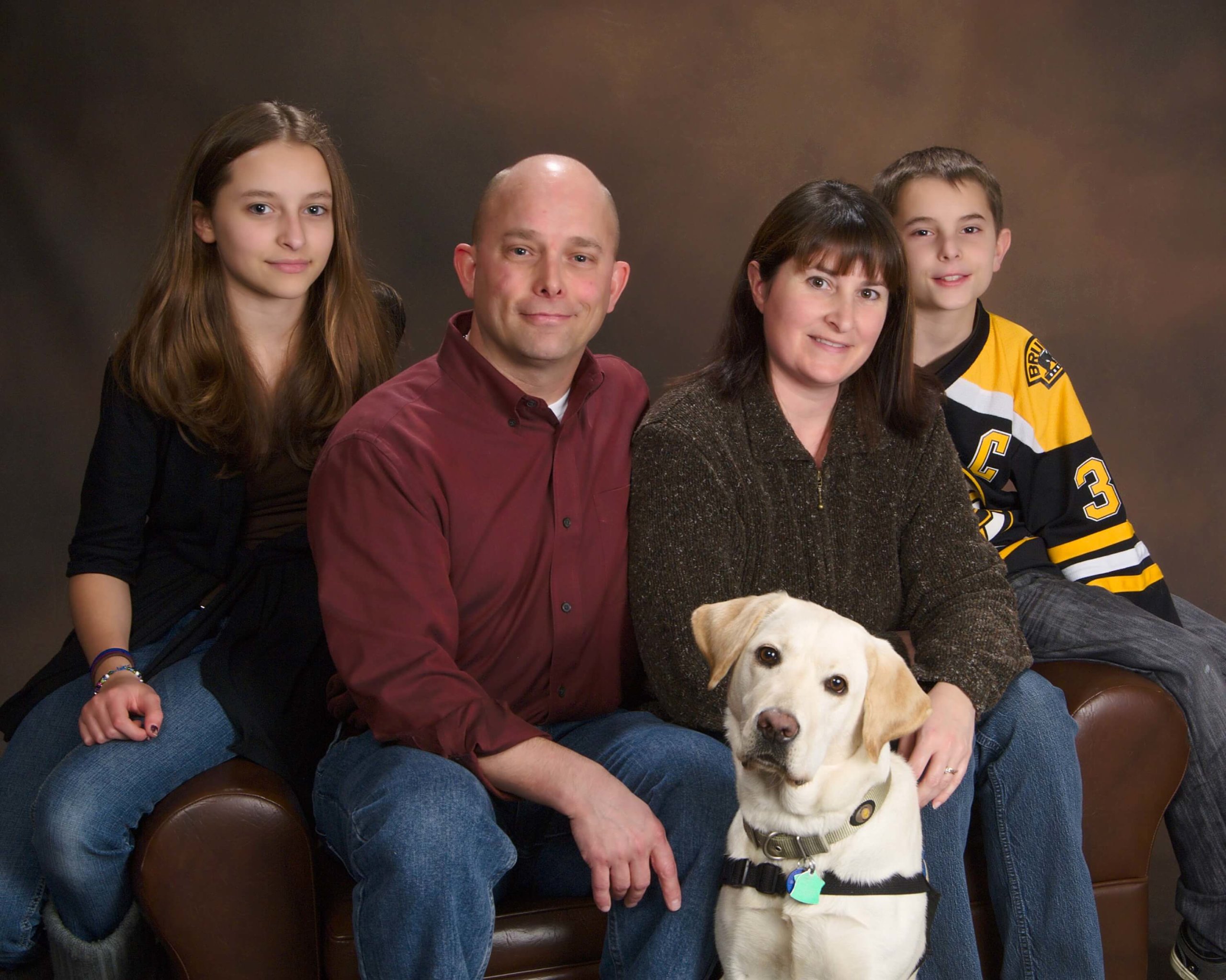 The McMains family with Guiding Eyes Alberta