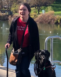 Andrea and guide dog Otis