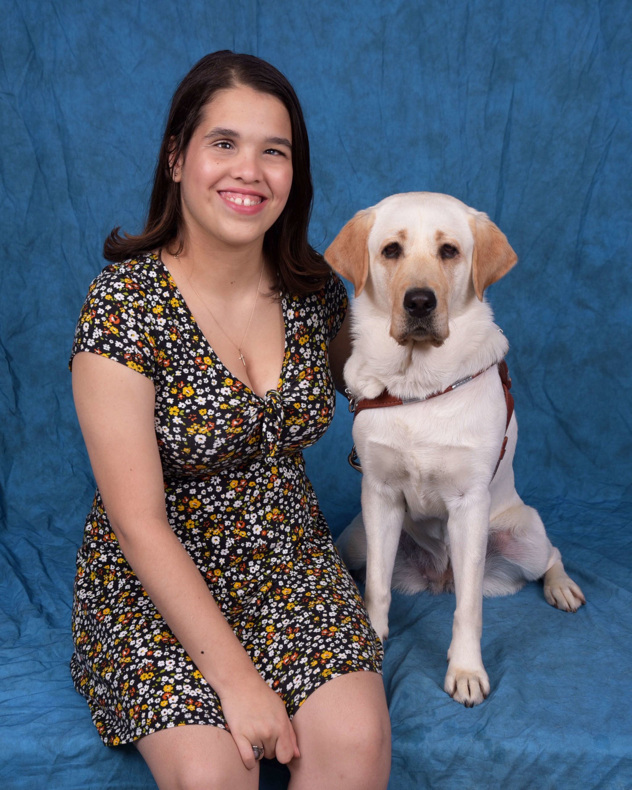 Graduation photo of July graduate Belinda and guide dog Kaylin