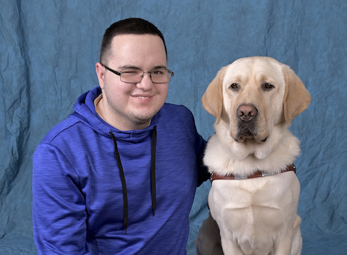 Graduate Christian and guide dog Zeke