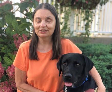 Grad Catherine and guide dog Vesey