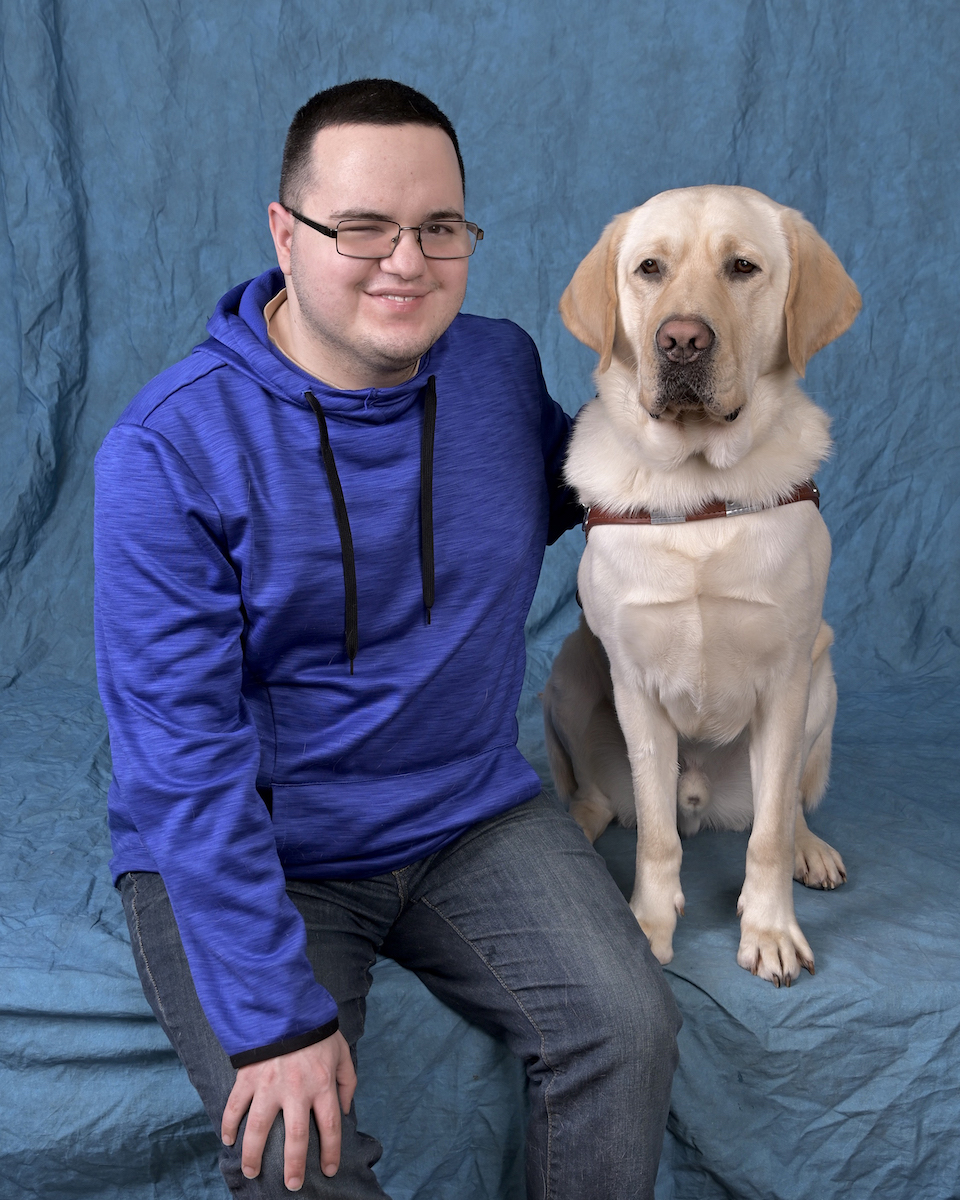Graduate Christian and guide dog Zeke