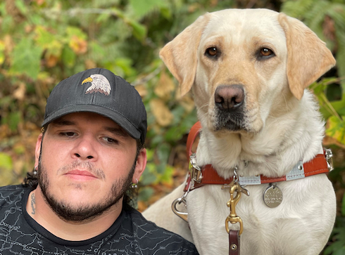 Graduate Christopher and guide dog Wonder