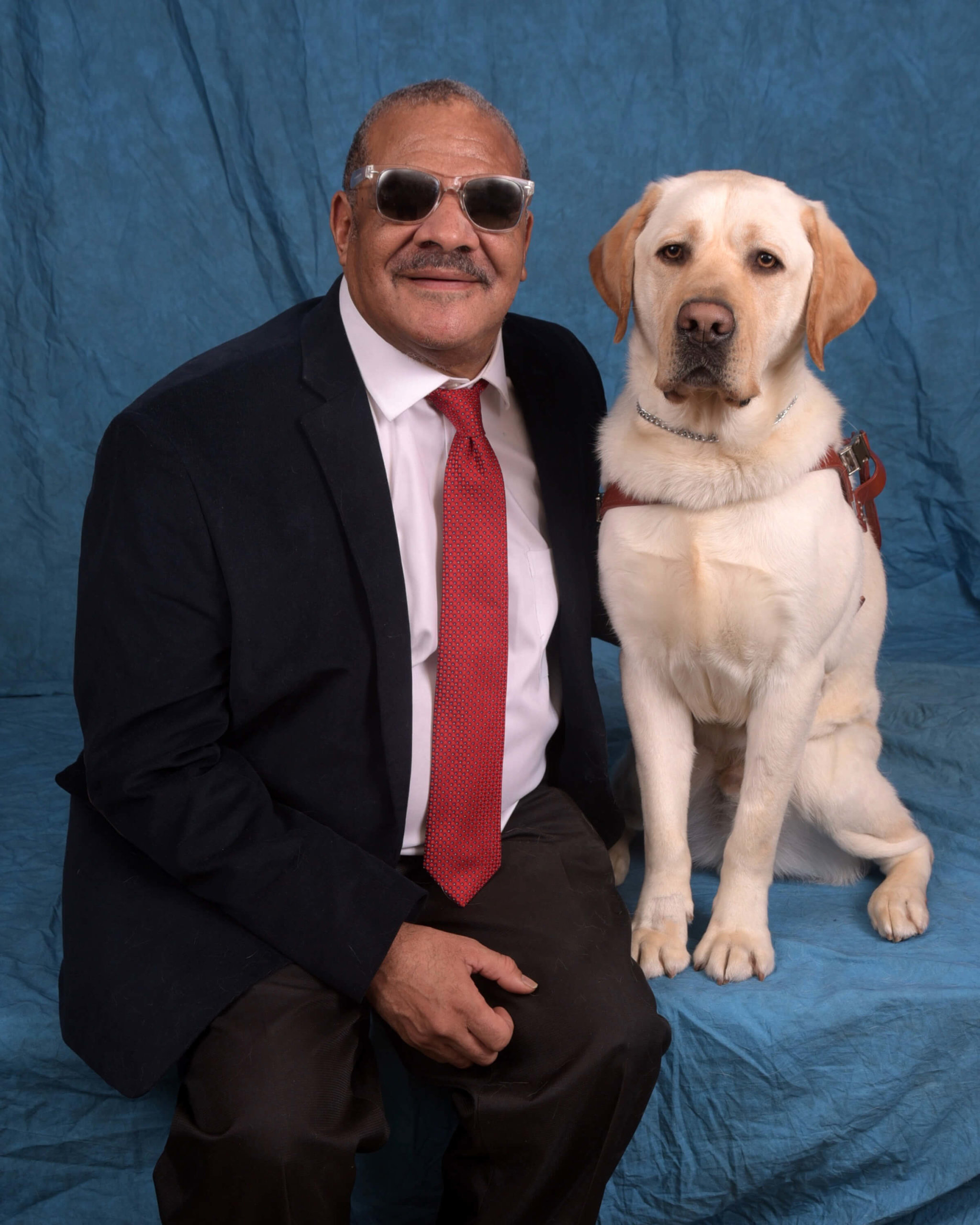Grad Dana and Guide dog Duffy