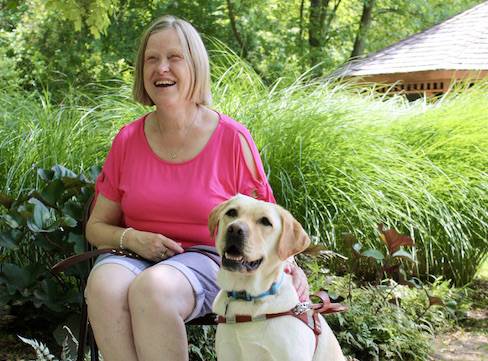 Graduate Dawn and guide dog Meadow