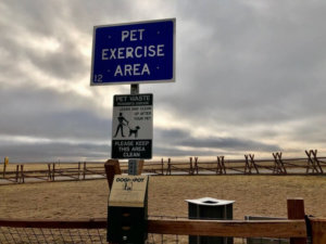The pet exercise area in Wyoming which is reminiscent of a horse corral.