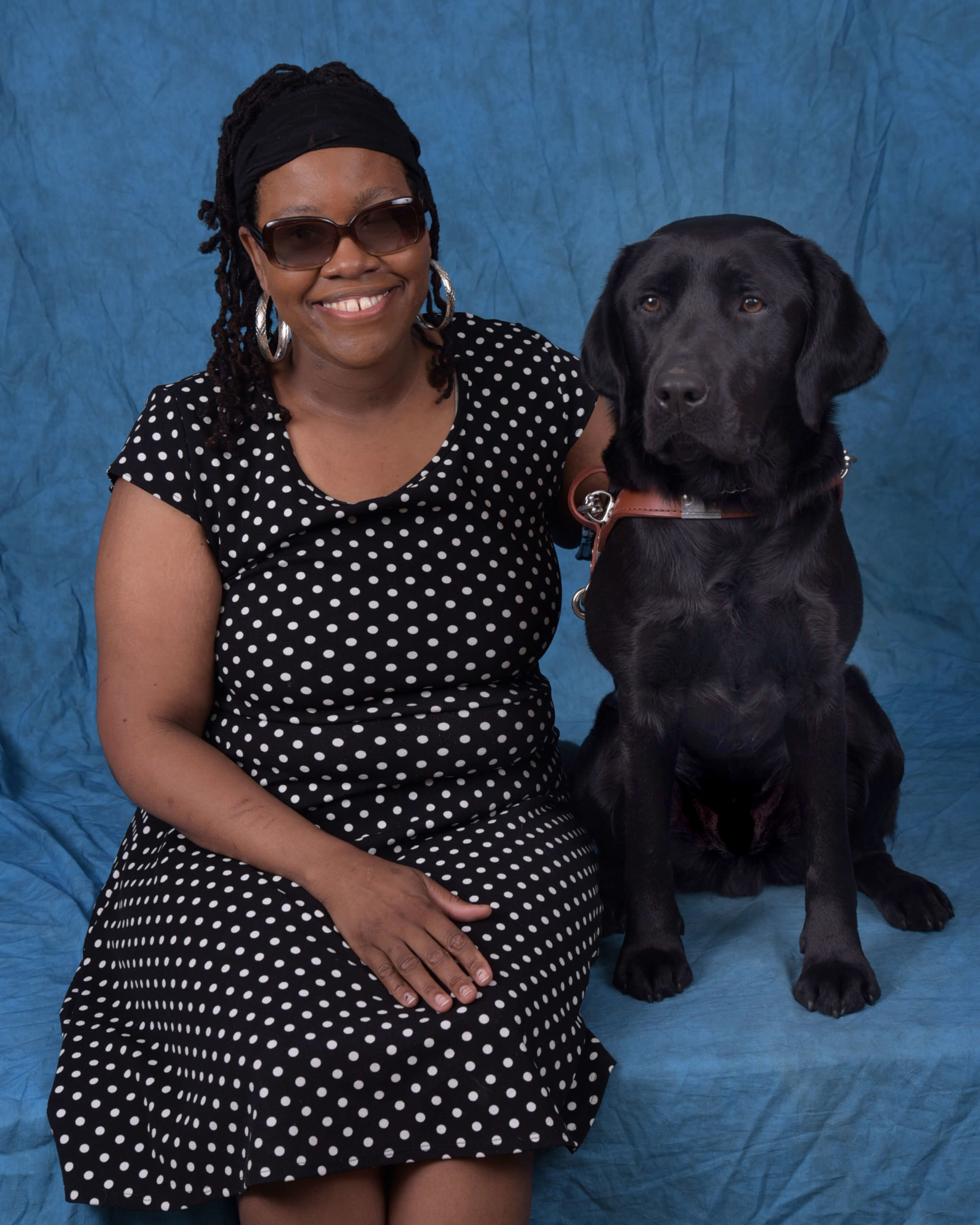 Graduation photo of July graduate Jazz and guide dog Pax