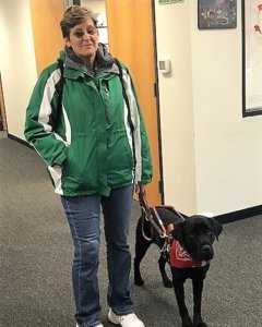 Graduate Kathy and guide dog Prancer