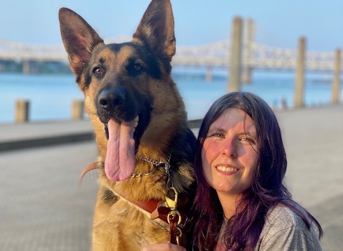 Graduate Lanie and guide dog Expo