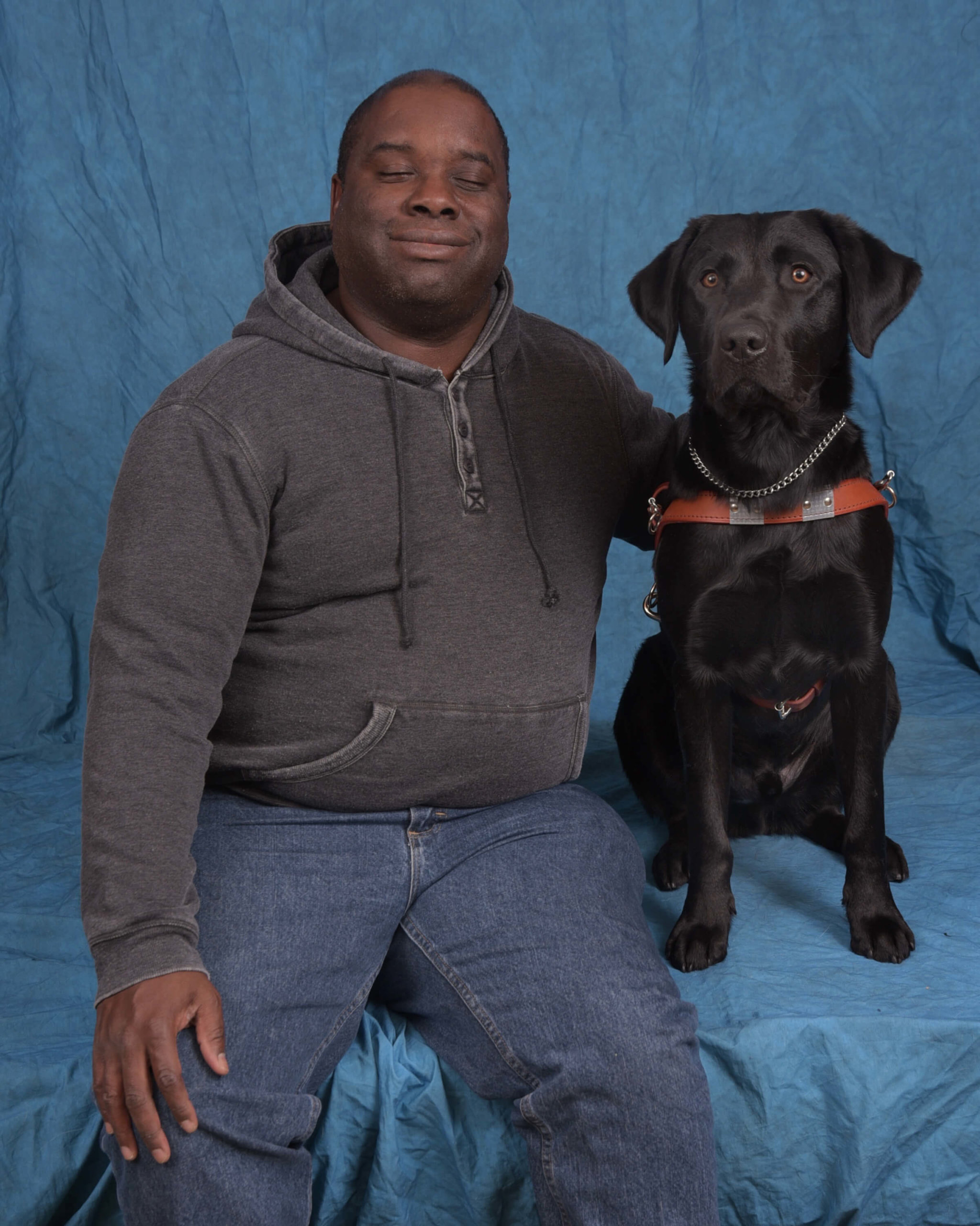 Grad Lenell and Guide dog Bodie