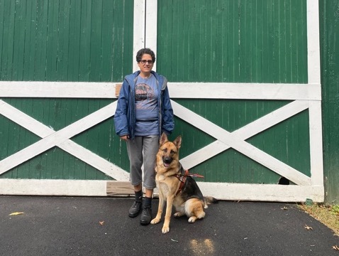 Graduate Lisa and German Shepherd guide dog Kia