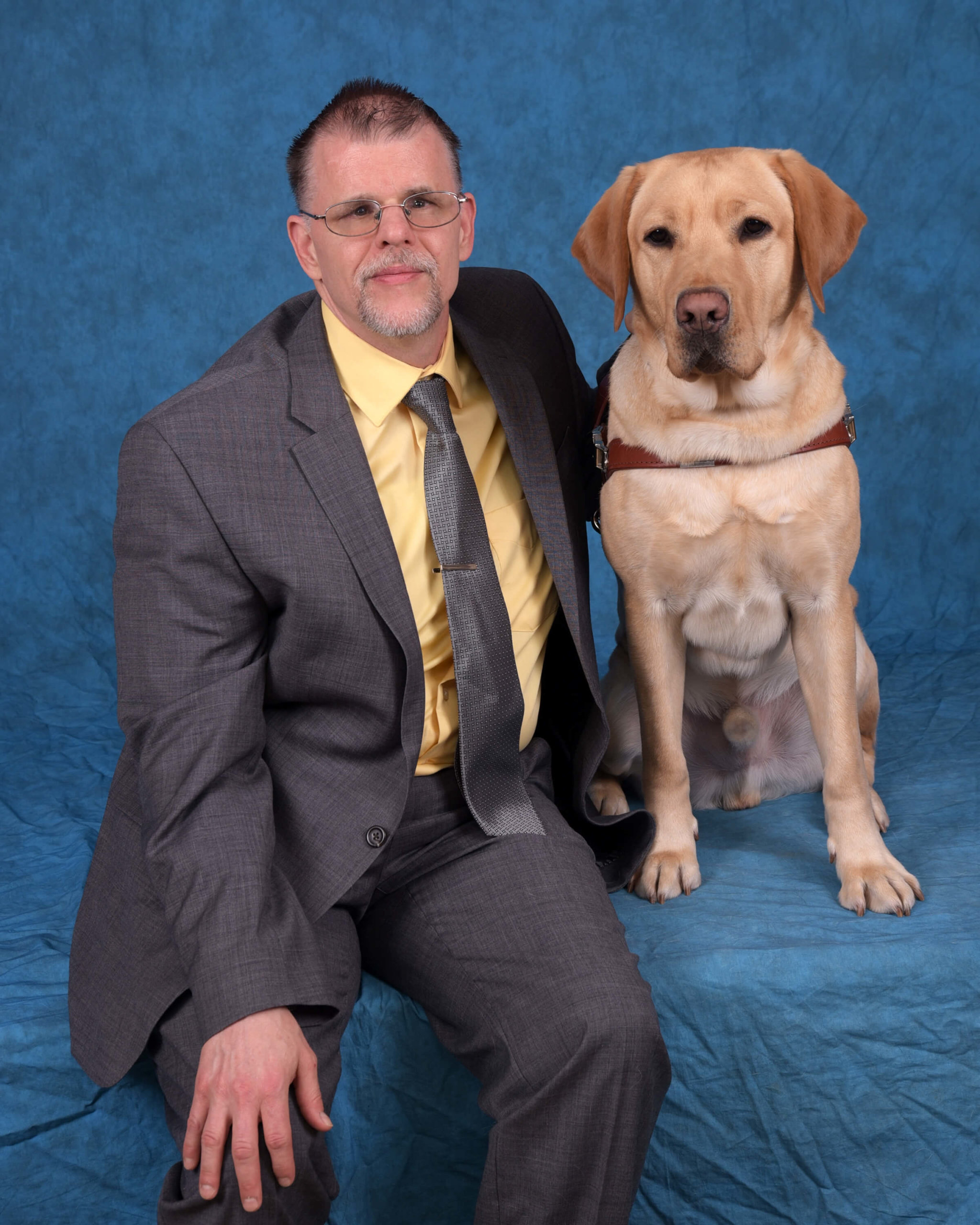 Matthew and guide dog Tanner