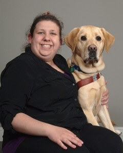 Sarah and guide dog Vince