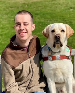 Seth and guide dog Hayes