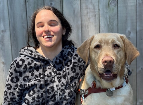 Graduate Stephanie and guide dog Pepper