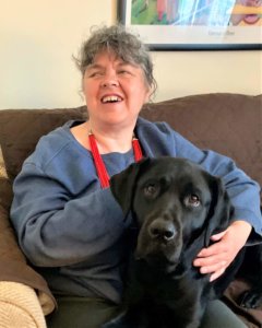 Sue Ellen and guide dog Enya