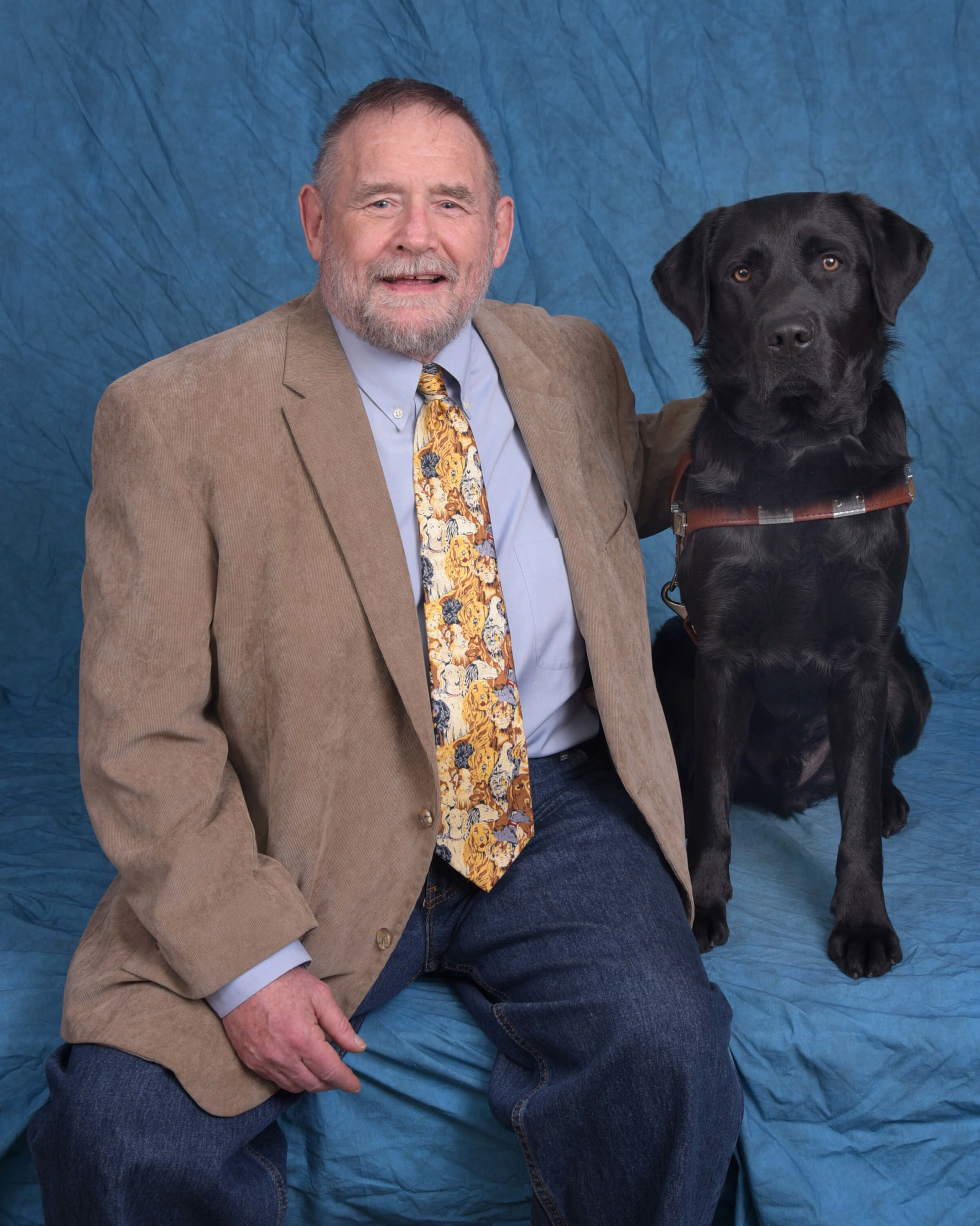 Graduate Terry and guide dog Twain