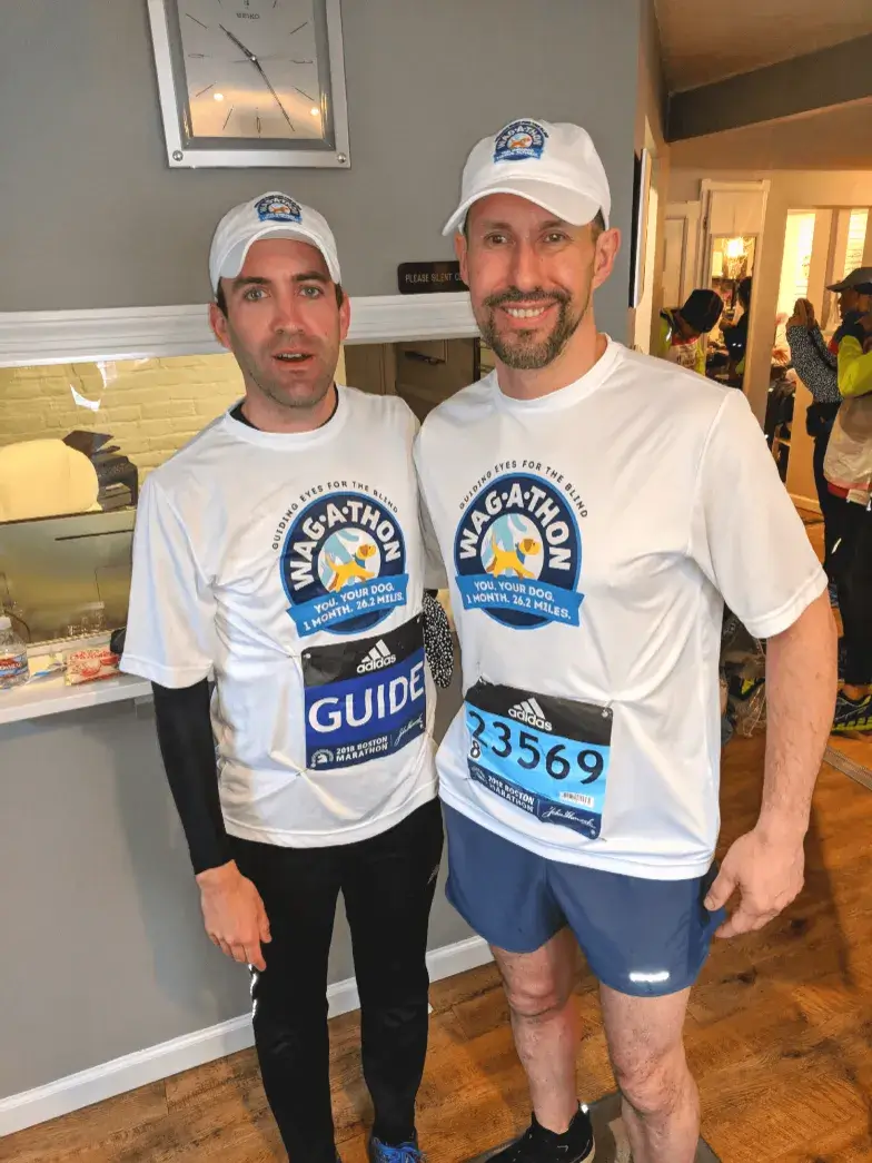 Aaron and Thomas before heading out to run the marathon