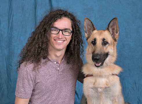 Graduate Kai and GS guide dog Pride