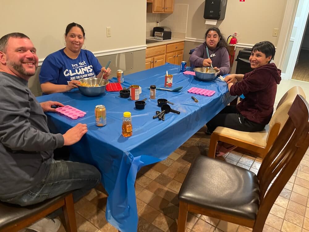 The December 5 2022 class enjoys a dog-cookie-making party in the student lounge