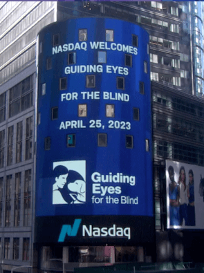 NASDAQ jumbotron in Times Square (Photography courtesy of Nasdaq, Inc)