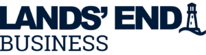 dark blue Lands' End Business logo with lighthouse