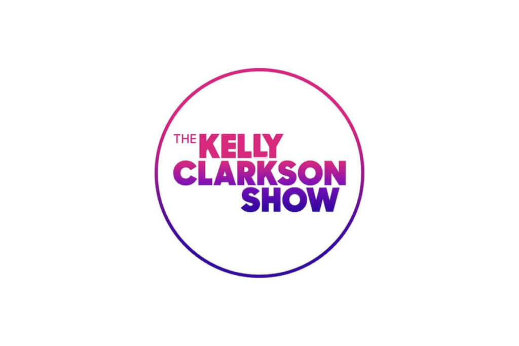 Logo - the Kelly Clarkson Show in pinks and purple inside a circle