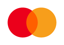 Mastercard logo with a red circle intersecting with an orange circle